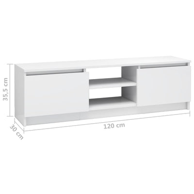 TV Cabinet High Gloss White 120x30x35.5 cm Engineered Wood Payday Deals