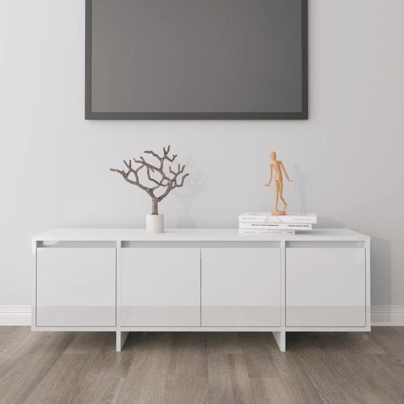 TV Cabinet High Gloss White 120x30x40.5 cm Engineered Wood Payday Deals