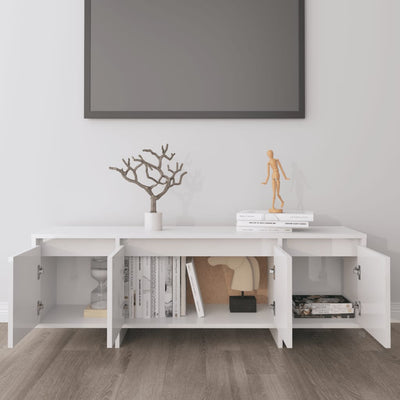 TV Cabinet High Gloss White 120x30x40.5 cm Engineered Wood Payday Deals