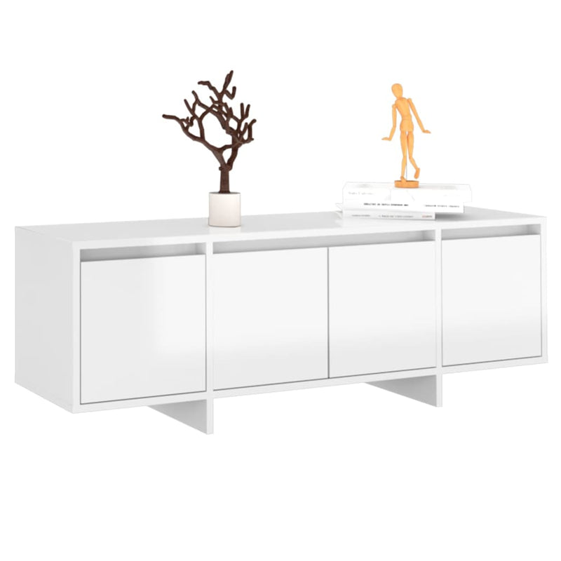 TV Cabinet High Gloss White 120x30x40.5 cm Engineered Wood Payday Deals