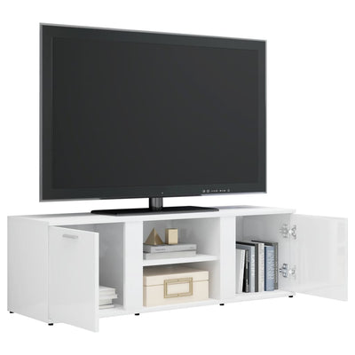 TV Cabinet High Gloss White 120x34x37 cm Engineered Wood Payday Deals