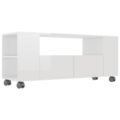 TV Cabinet High Gloss White 120x35x43 cm Engineered Wood Payday Deals