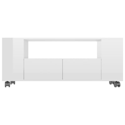 TV Cabinet High Gloss White 120x35x43 cm Engineered Wood Payday Deals