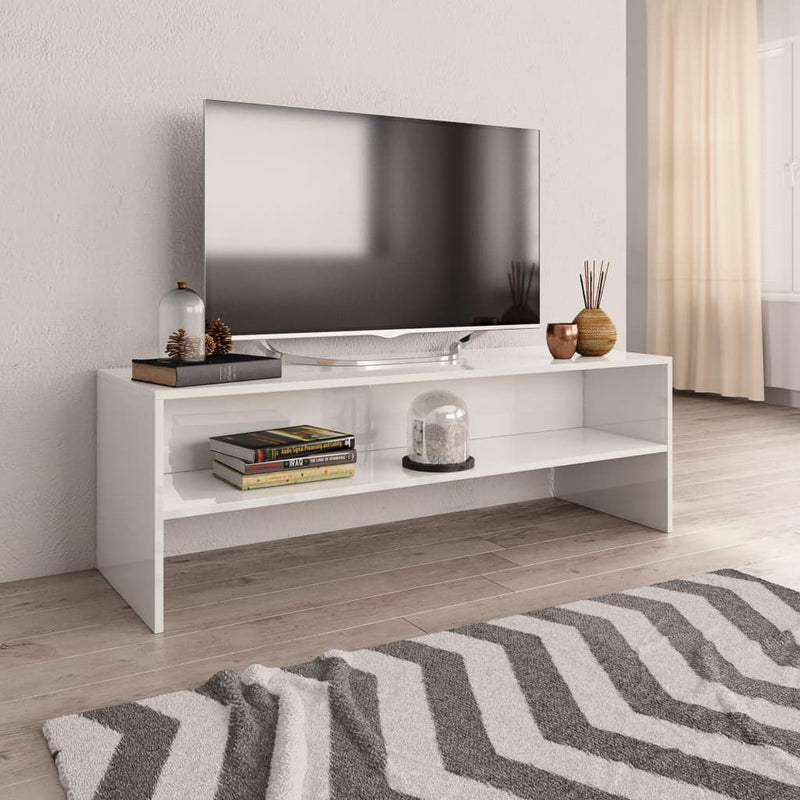 TV Cabinet High Gloss White 120x40x40 cm Engineered Wood Payday Deals