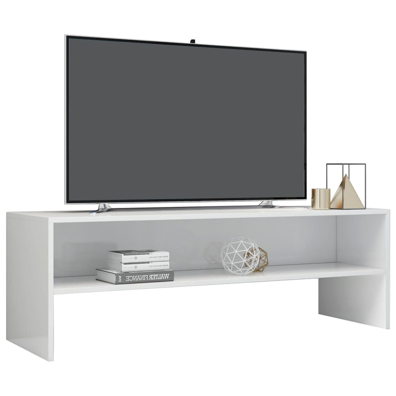 TV Cabinet High Gloss White 120x40x40 cm Engineered Wood Payday Deals