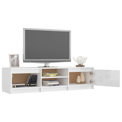 TV Cabinet High Gloss White 140x40x35.5 cm Engineered Wood Payday Deals