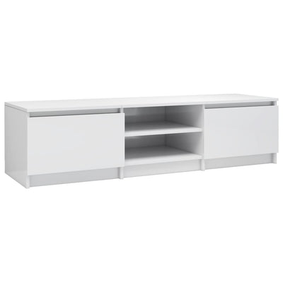 TV Cabinet High Gloss White 140x40x35.5 cm Engineered Wood Payday Deals