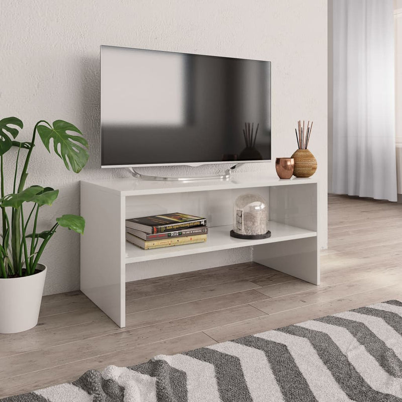 TV Cabinet High Gloss White 80x40x40 cm Engineered Wood Payday Deals