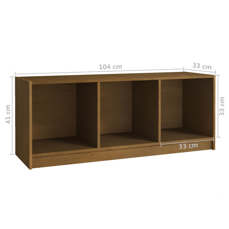 TV Cabinet Honey Brown 104x33x41 cm Solid Pinewood Payday Deals