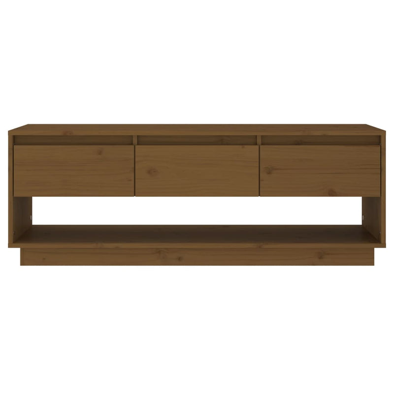 TV Cabinet Honey Brown 110.5x34x40 cm Solid Wood Pine Payday Deals
