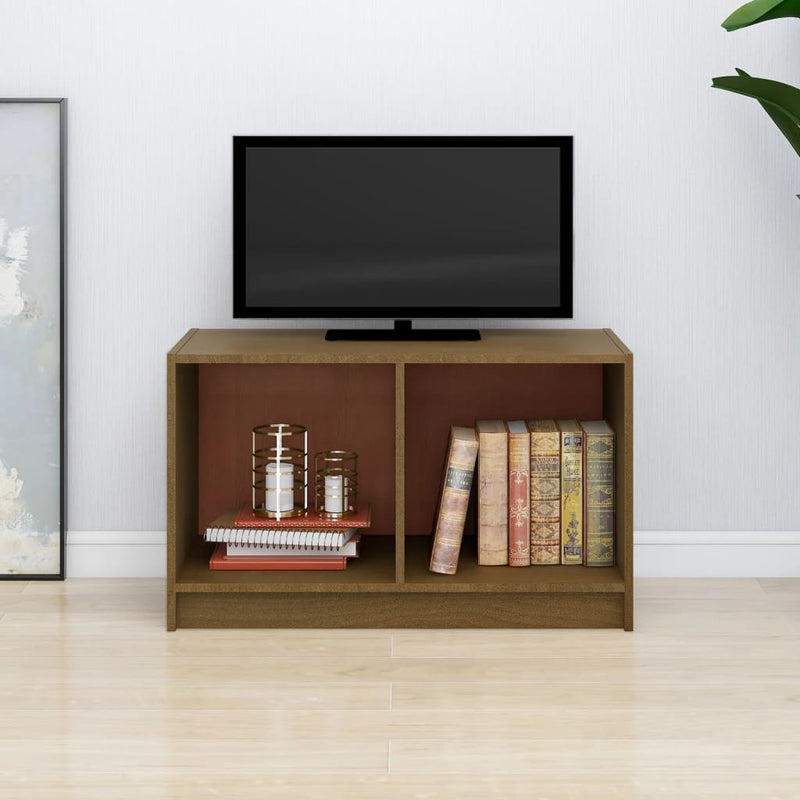 TV Cabinet Honey Brown 70x33x42 cm Solid Pinewood Payday Deals