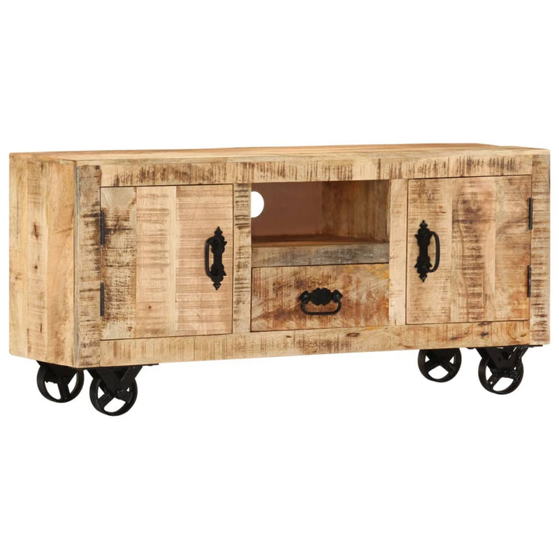 TV Cabinet Rough Mango Wood 110x30x50 cm Payday Deals