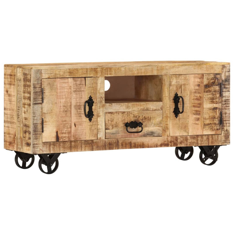 TV Cabinet Rough Mango Wood 110x30x50 cm Payday Deals