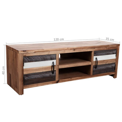 TV Cabinet Solid Acacia Wood 120x35x40 cm Payday Deals