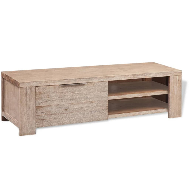 TV Cabinet Solid Brushed Acacia Wood 140x38x40 cm Payday Deals