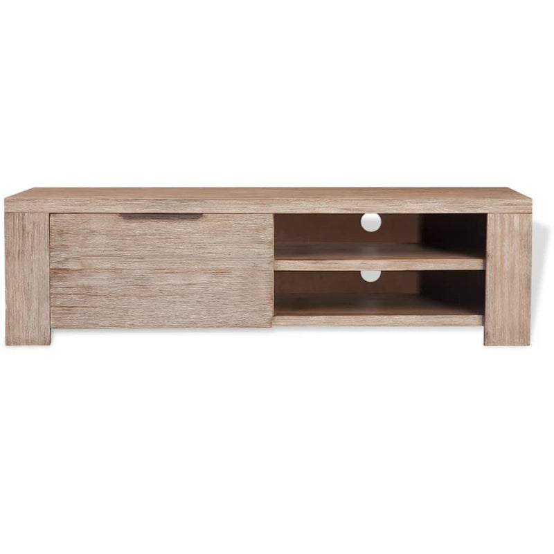 TV Cabinet Solid Brushed Acacia Wood 140x38x40 cm Payday Deals