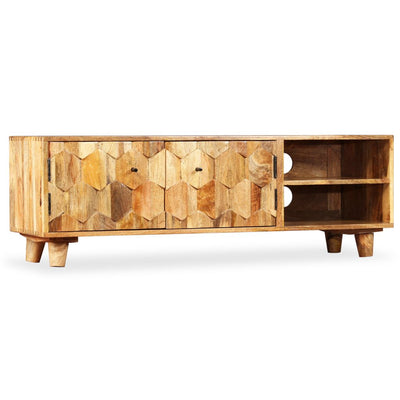 TV Cabinet Solid Mango Wood 118x35x40 cm Payday Deals