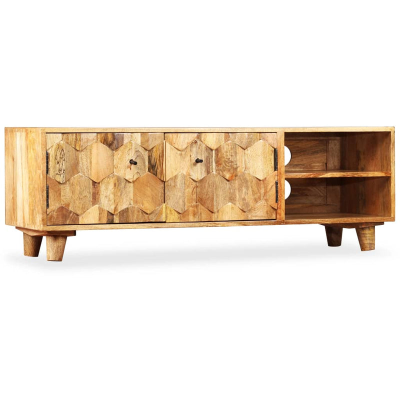 TV Cabinet Solid Mango Wood 118x35x40 cm Payday Deals