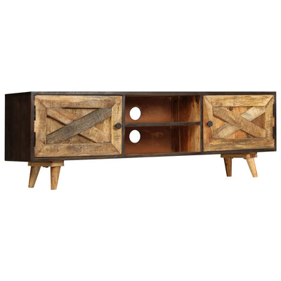 TV Cabinet Solid Mango Wood 140x30x45 cm Payday Deals