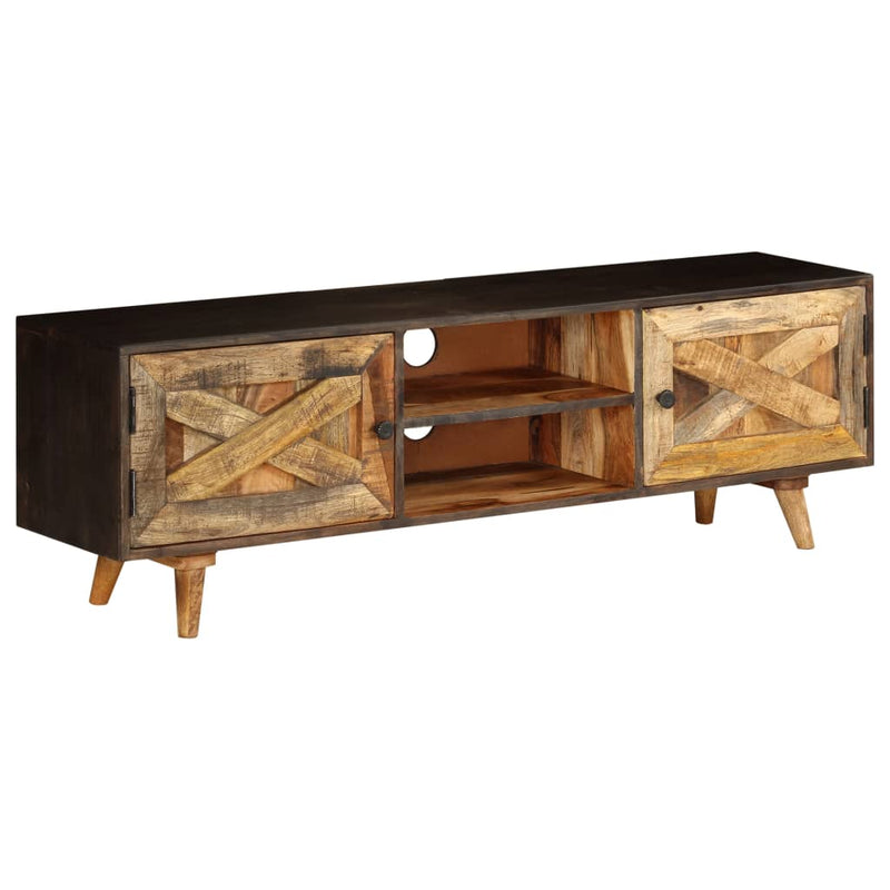 TV Cabinet Solid Mango Wood 140x30x45 cm Payday Deals