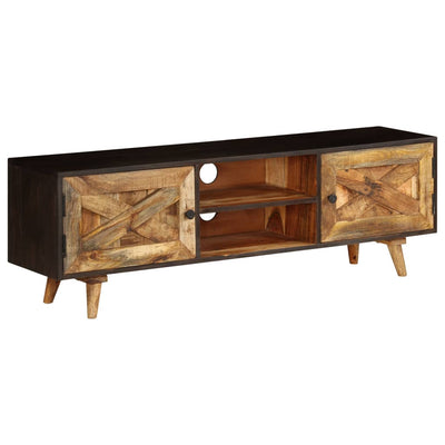 TV Cabinet Solid Mango Wood 140x30x45 cm Payday Deals