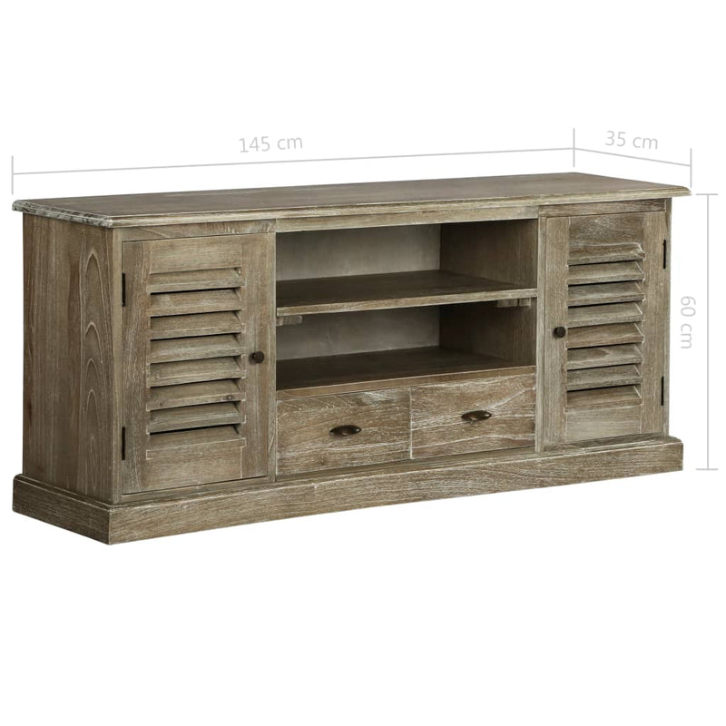 TV Cabinet Solid Mindi Wood 145x35x60 cm Payday Deals