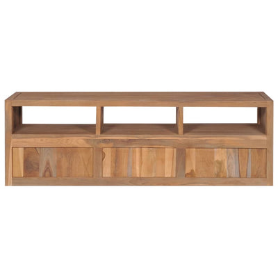 TV Cabinet Solid Teak Wood with Natural Finish 120x30x40 cm Payday Deals