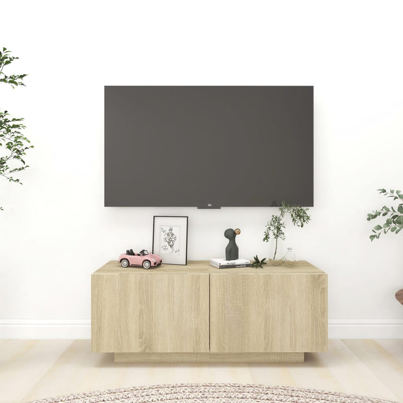 TV Cabinet Sonoma Oak 100x35x40 cm Engineered Wood Payday Deals