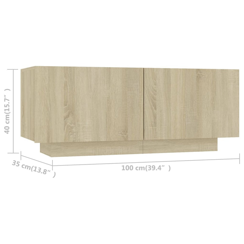 TV Cabinet Sonoma Oak 100x35x40 cm Engineered Wood Payday Deals