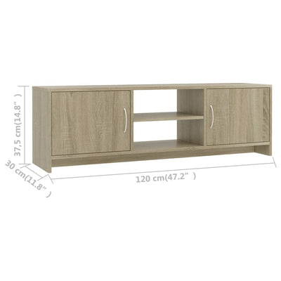 TV Cabinet Sonoma Oak 120x30x37.5 cm Engineered Wood Payday Deals