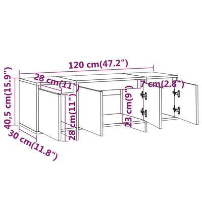 TV Cabinet Sonoma Oak 120x30x40.5 cm Engineered Wood Payday Deals