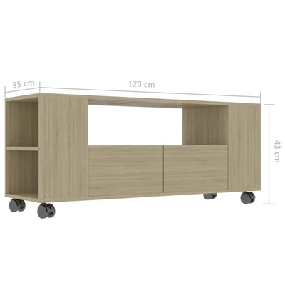 TV Cabinet Sonoma Oak 120x35x43 cm Engineered Wood Payday Deals