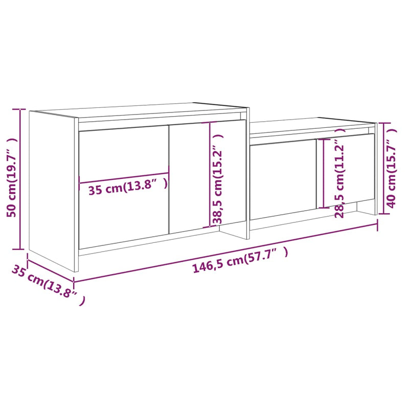 TV Cabinet Sonoma Oak 146.5x35x50 cm Engineered Wood Payday Deals