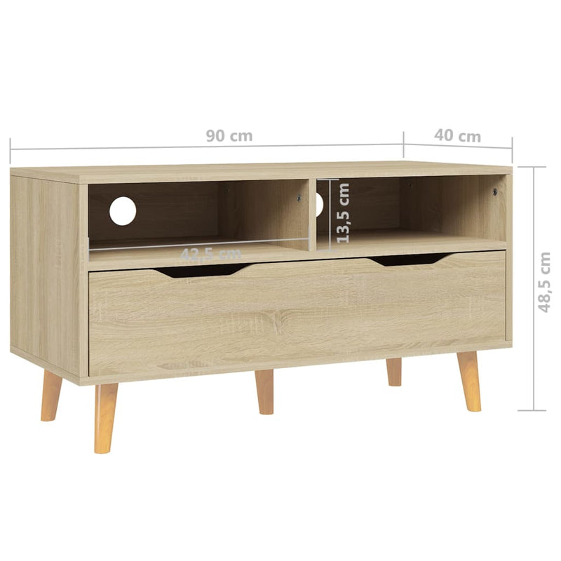 TV Cabinet Sonoma Oak 90x40x48.5 cm Engineered Wood Payday Deals