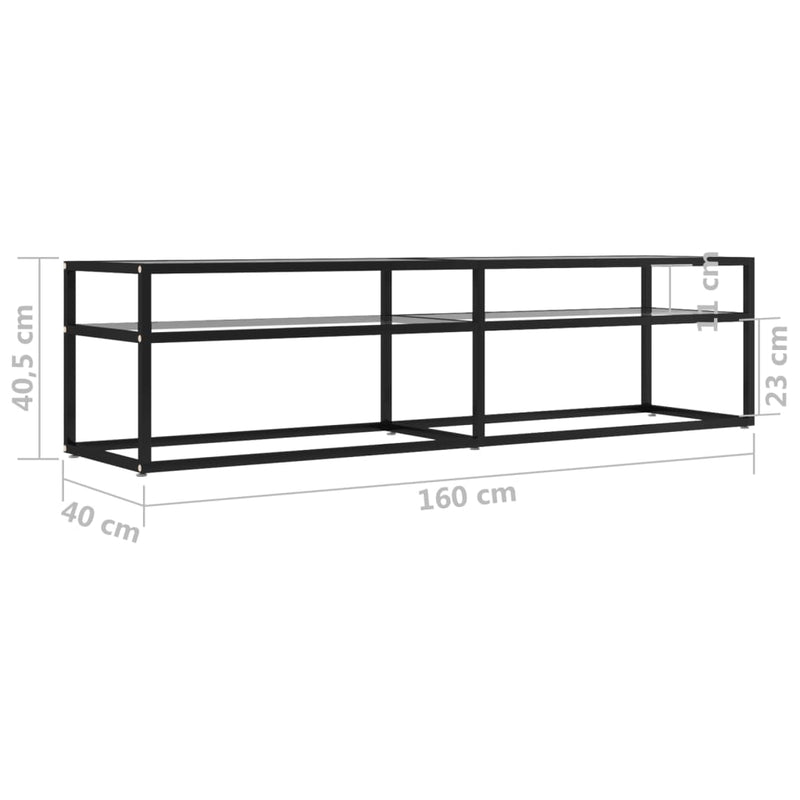 TV Cabinet Transparent 160x40x40.5 cm Tempered Glass Payday Deals