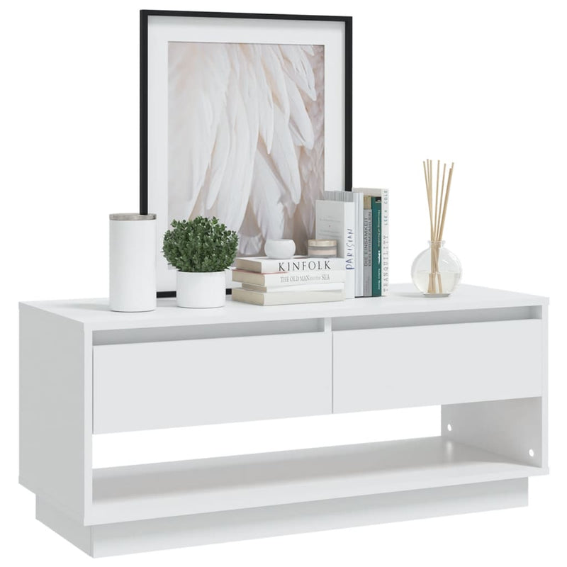 TV Cabinet White 102x41x44 cm Engineered Wood Payday Deals