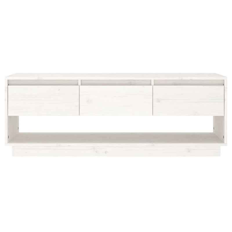 TV Cabinet White 110.5x34x40 cm Solid Wood Pine Payday Deals