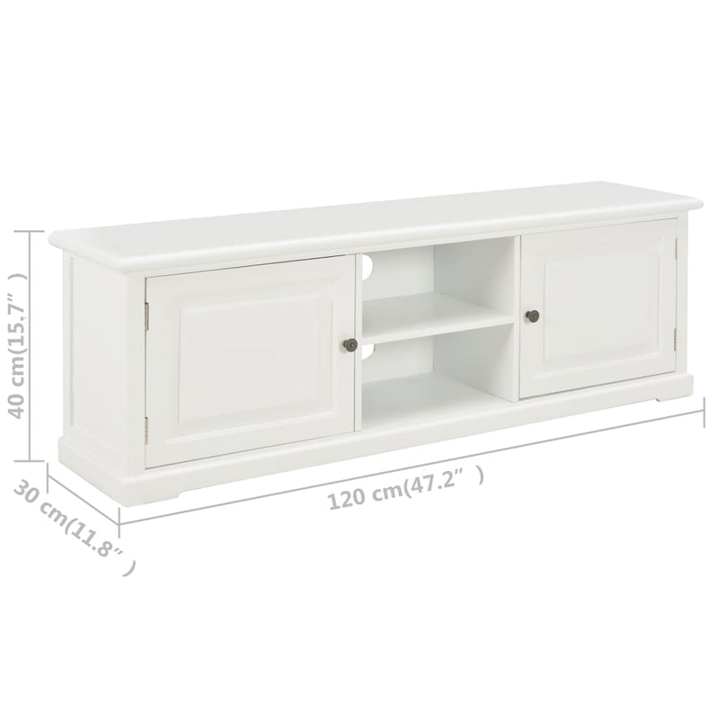 TV Cabinet White 120x30x40 cm Wood Payday Deals