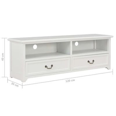 TV Cabinet White 120x30x40 cm Wood Payday Deals