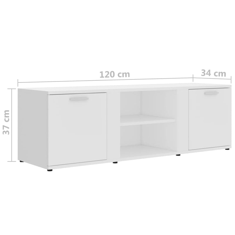 TV Cabinet White 120x34x37 cm Engineered Wood Payday Deals