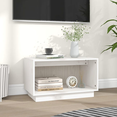 TV Cabinet White 60x35x35 cm Solid Wood Pine Payday Deals