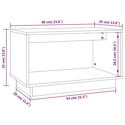 TV Cabinet White 60x35x35 cm Solid Wood Pine Payday Deals