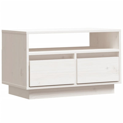 TV Cabinet White 60x35x37 cm Solid Wood Pine Payday Deals