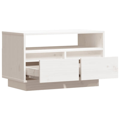 TV Cabinet White 60x35x37 cm Solid Wood Pine Payday Deals