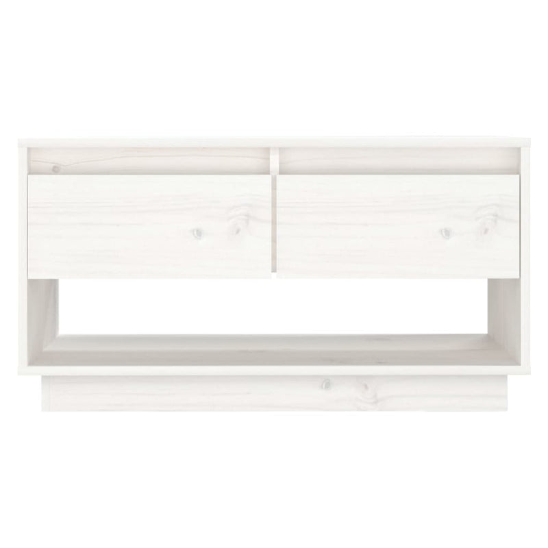 TV Cabinet White 74x34x40 cm Solid Wood Pine Payday Deals