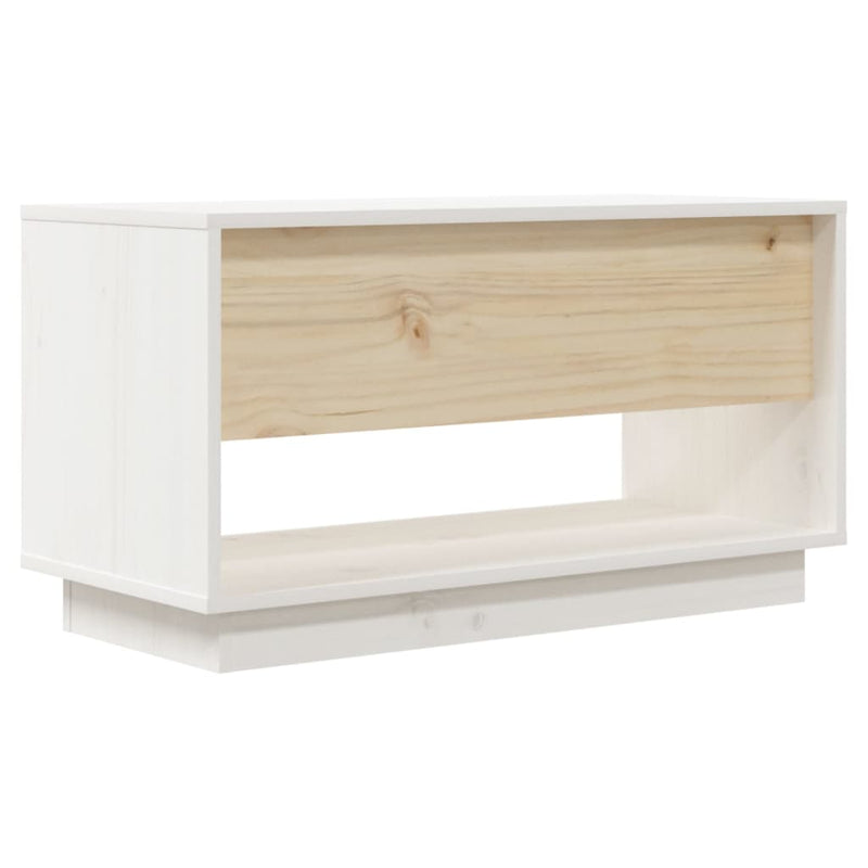 TV Cabinet White 74x34x40 cm Solid Wood Pine Payday Deals