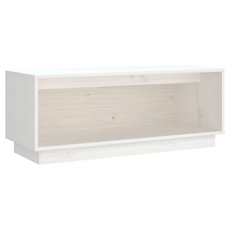 TV Cabinet White 90x35x35 cm Solid Wood Pine Payday Deals