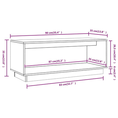 TV Cabinet White 90x35x35 cm Solid Wood Pine Payday Deals