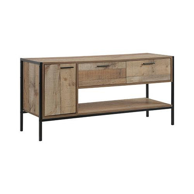TV Cabinet with 2 Storage Drawers Cabinet Natural Wood Like Particle board Entertainment Unit in Oak colour Payday Deals