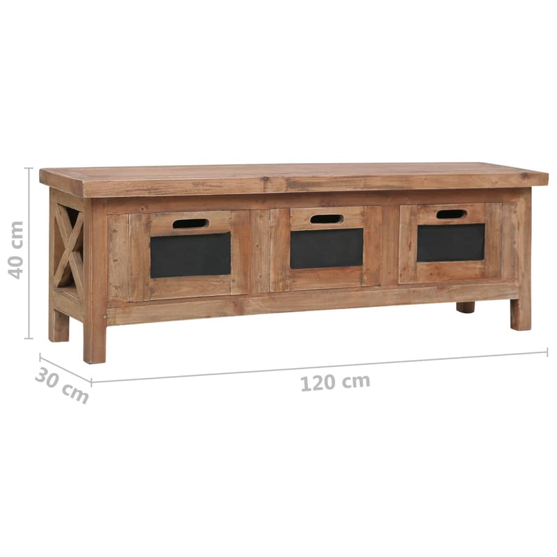 TV Cabinet with 3 Drawers 120x30x40 cm Solid Mahogany Wood Payday Deals